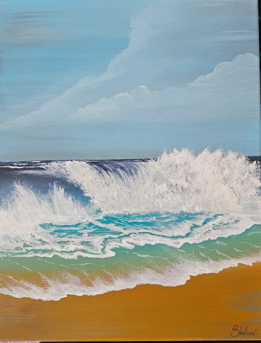 Havets Kraft i Vågor - Akryl - Landscape - 28×35 cm av Stefani Miletic