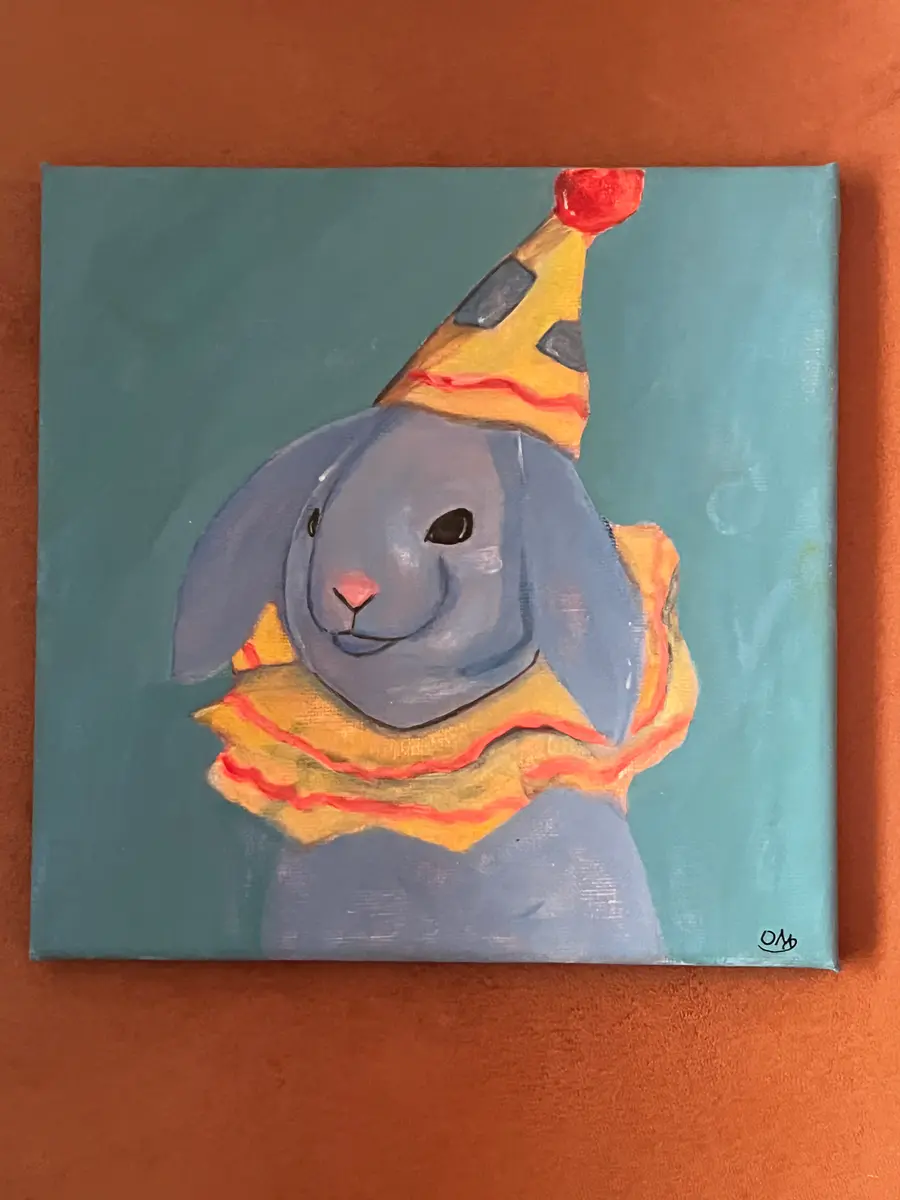 Testkaninen - Akryl - Modern - 20×20 cm av Ofelia Mowanes
