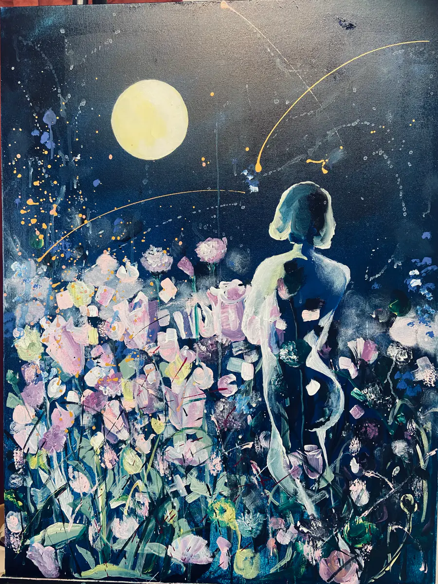 Blomsterskuggor - Akryl - 60×80 cm av Lei Shen